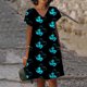 thumbnail image 3 of Vestido elegante de lujo de Mickey para mujer, vestido informal, falda corta, vestido Y2K de Disney Mickey Mouse para mujer, camisa de cuello en V para mujer, vestido coreano, 3 of 5
