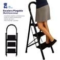 thumbnail image 3 of Escalera Plegable Multifuncional Bluelander, Tubular 3 Peldaños, Antideslizante, Negro, 3 of 5