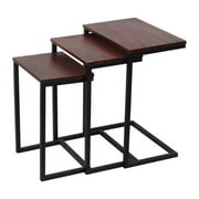 India.Curated. Nesting Table Set of 3 with Chest Nut Finish