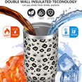 thumbnail image 3 of Leopard Print 30oz Handheld Travel Tumbler with Handle – Double Wall Stainless Steel Insulated Cup, Flip Straw Lid, Leak-Proof & BPA-Free for Hot and Cold Drinks – Durable Coffee & Juice Mug Black, 3 of 6