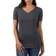 thumbnail image 1 of Niobe Clothing Womens V-Neck Cotton Short Sleeve Long T-Shirt Top, 1 of 4