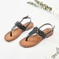thumbnail image 4 of Ataiwee Women's Flat Slide Sandals - Classic T-strap Ankle Strap Comfort Thong Flat Summer Sandals., 4 of 8