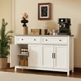 thumbnail image 4 of Kitchen Cabinet, Lofka 55" Buffet Sideboard Cabinet with 2 Drawers, 2 Shelves for Kitchen, TV Stands for Living Room, Grey+White, 4 of 9