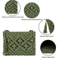 thumbnail image 3 of Women Crochet Shoulder Bag Handmade Woven Beach Crossbody Handbag Satchel Purse with Tassel for Summer, 3 of 6