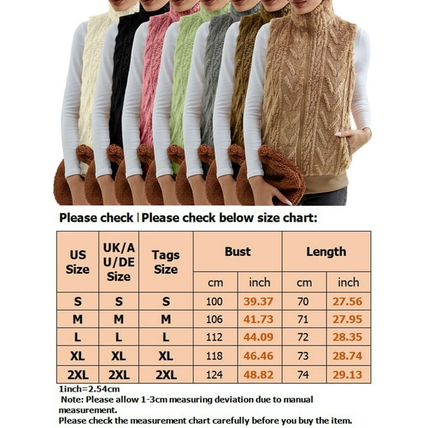 Fashnice Ladies Fleece Vest Sleeveless Outerwear Zip Up Waistcoat