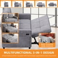 thumbnail image 4 of Craftian 3-in-1 Convertible Futon Sofa Bed, Modern Sleeper Sofa with Pull-Out Bed for Small Place, Gray, 4 of 10