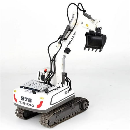 UNO1RC NM60096 Remote Control Excavator Construction Toys 1 by 20 11CH RC Digger Tractor Kids Children Birthday Present - White