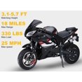 thumbnail image 2 of SUSUchens Mini Motorcycle Gas Pocket Motorbike Pocket Rocket Motorcycle,Youth Gas-Powered Pocket Bike 49cc 4-Stroke,8 Inch Wheels with Dual Disc Brakes & Headlights (Black), 2 of 12