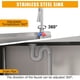 thumbnail image 5 of Fregadero de Utilidad de Acero Inoxidable, Lavabo Independiente con Toma de Agua Fría y Caliente y Grifo, Lavadero para Cocina, Lavandería, Restaurante, Garaje, 5 of 8