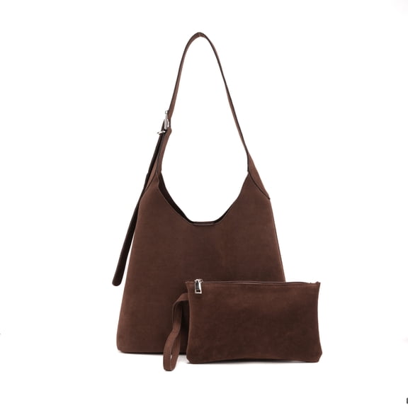 Sunyuer Trendy Suede Crescent Shoulder Bag Women Tote Bag Satchels Crossbody Purse Top-handle Travel College Work Tote Handbag