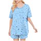 thumbnail image 1 of Conjunto de Pijama de las Mujeres de Moda Casual Color Sólido Casa Manga Corta Cuello Redondo Superior Y Pantalones, Ropa de Salón, 1 of 6