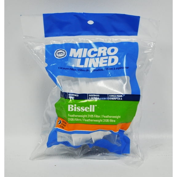 DVC Micro Lined Bissell Featherweight 3105 Filter 2 Pack