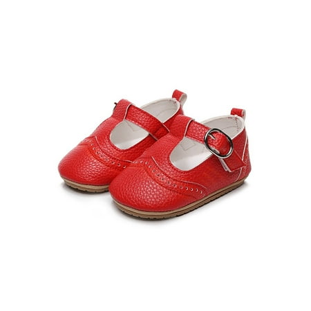 

Eloshman Toddler Dress Shoes Comfort Flats First Walker Walking Shoe Wedding Lightweight Prewalker Loafers Breathable Red 4C
