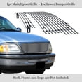 thumbnail image 3 of APS Compatible with Ford F-150 1997-1998 2WD Bar Style Stainless Steel Chrome Billet Grille Grill Insert Combo F87952A, 3 of 7