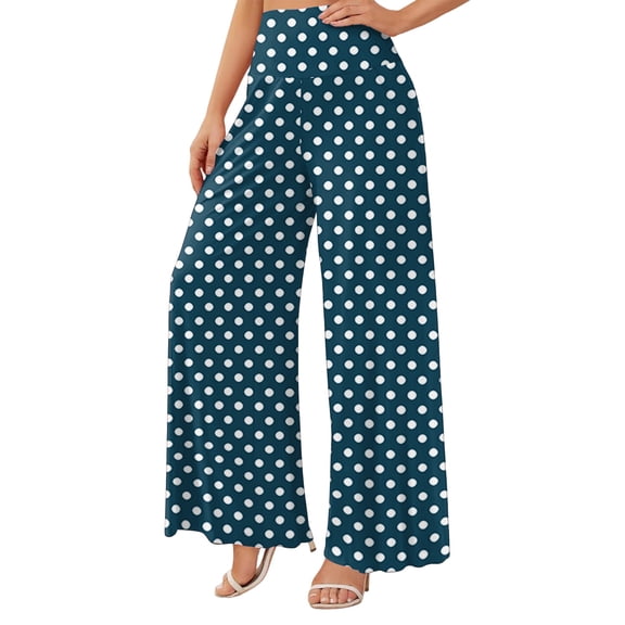 Plus Size Wide Leg Pants for Women Elastic Drawstring Pants High Waisted Lounge Pants, 2XL