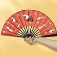 thumbnail image 4 of Riguas Bird Print Folding Fan Chinese Style Dance Performance Photo Props Portable Summer Bamboo Hand Held Fan Party Supplies Gift, 4 of 7