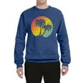 thumbnail image 2 of Two Coconut Palm Trees Beach Sunset | Mens Pop Culture Crewneck Graphic Sweatshirt, Vintage Heather Blue, Small, 2 of 4
