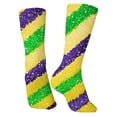 thumbnail image 5 of MEICHEN Women's Mardi Gras Themed Comfortable Cute Printed Mid Calf Sports Socks Fashion Clothing Accessories for Women, 5 of 5
