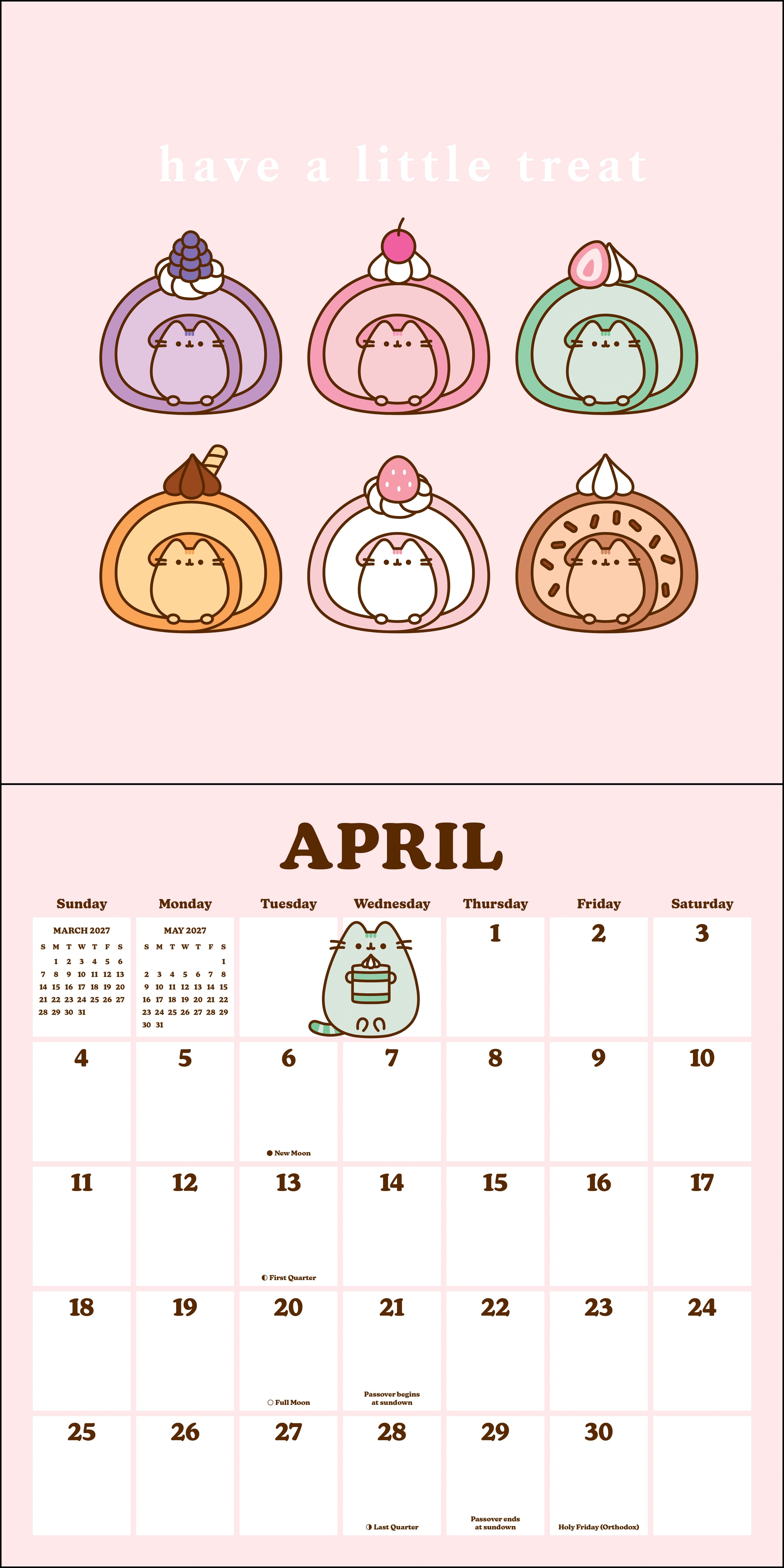 Pusheen 2027 Wall Calendar with Stickers