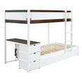 thumbnail image 6 of Bunk Bed with Twin size Trundle, Storage and Desk for Boys/Girls/Teens Bedroom, Low Wood Bed Frame with Safety Guardrail, No Box Spring Needed with Trundle, 6 of 9