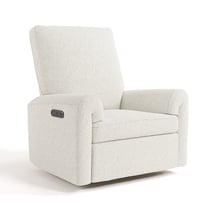 Storkcraft Sorrento Deluxe Power Recliner Swivel Glider, Ivory Boucle