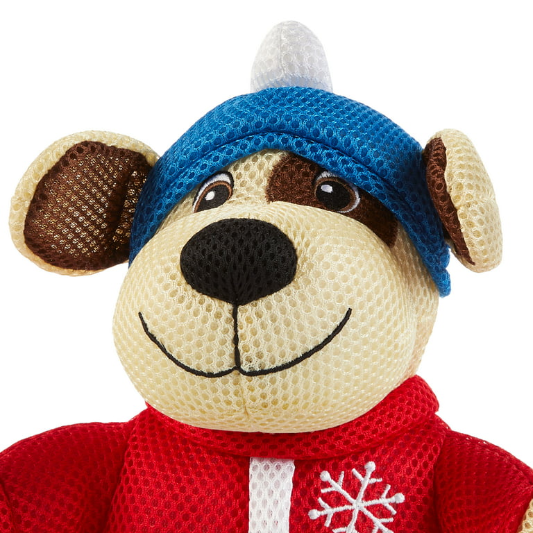 Holiday Time 12 inch Heatable Plush Toy, Red Jacket Puppy 