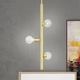 thumbnail image 3 of 45863-12 Livex Lighting Bannister - 3 Light Pendant in Mid Century Modern Style - 6 Inches wide by 29.5 Inches high-Satin Brass Finish    -Traditional, 3 of 8