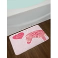 thumbnail image 2 of Pink Zebra Bath Mat, I Love Zebras in Heart Romantic Wilderness Nature Savannah Fashion, Non-Slip Plush Mat Bathroom Kitchen Laundry Room Decor, 29.5 X 17.5 Inches, Pink Ivory Pale Pink, Ambesonne, 2 of 2