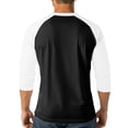thumbnail image 6 of Men’s Three Quarter Sleeve Baseball T-Shirt Casual Cotton Sport Athletic Top, 6 of 8