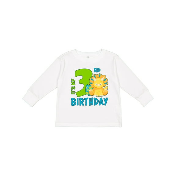 Inktastic Its My 3rd Birthday with Dinosaur Boys or Girls Long Sleeve Toddler T-Shirt