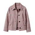 thumbnail image 7 of cfhntfmh Women Plaid Coat Casual Button down Jacket Long Sleeve Loose Outerwear Collared Fall Fashion Outfits, 7 of 7