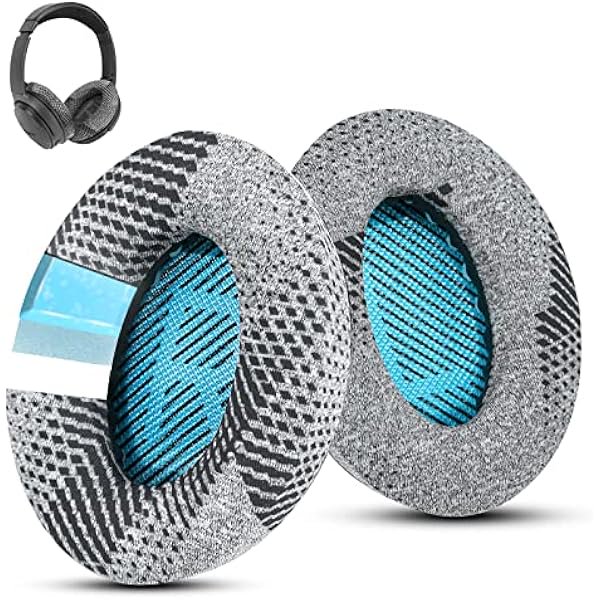 wonima44 Cooling-Gel QuietComfort 35 / QC35 ii Fabric Replacement Ear Pads for Bose Headphones, Compatible with Bose QC45 QC25 QC2 QC15/ Around-Ear 2 AE2i AE2w/ SoundTrue & SoundLink Series, Blue