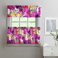 thumbnail image 2 of Pioneer Kitchen Curtains and Valance Set 24 Inch Tier Flower Power Curtains Small Drapes for Cafe Living Room Bathroom Farmhouse 3 Pieces Set Rod Pocket, 2 of 6