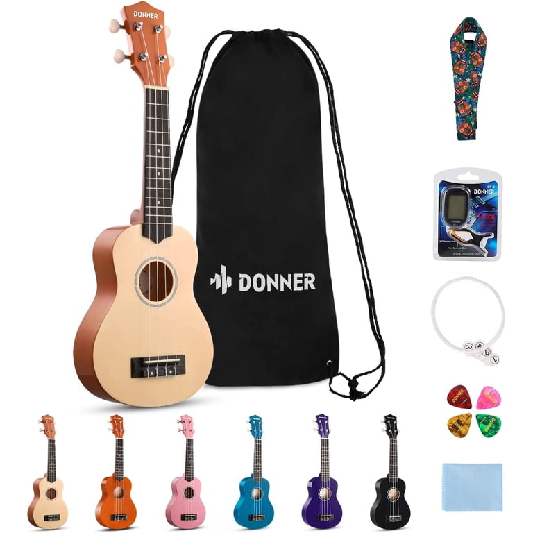 Donner Soprano Ukulele, 21 Inch Beginner Kit photo 1