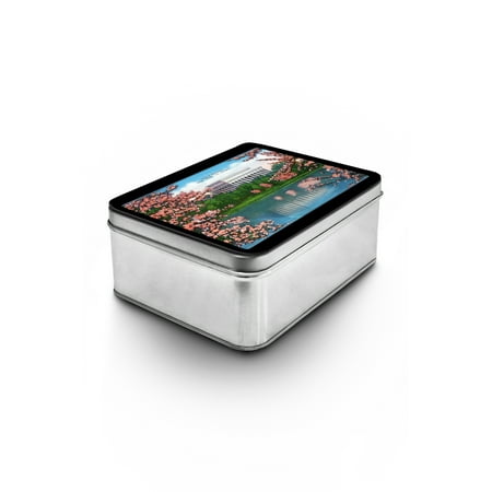 - Washington DC - View of the Lincoln Memorial from across the Potomac, Cherry Trees (Keepsake Tin)