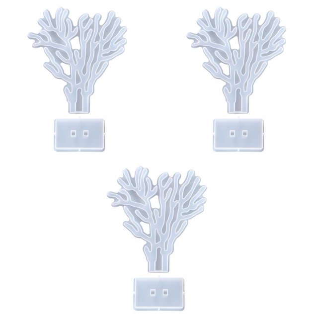 Moldes de fundición de resina de silicona para manualidades, 3 uds., herramienta artesanal para moldes en forma de Coral Soledad moldes de resina epoxi