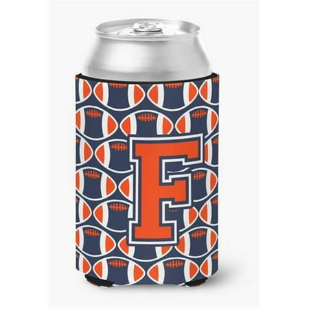 

Letter F Football Orange Blue & White Can or Bottle Hugger