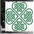 thumbnail image 4 of Ambesonne Green Shower Curtain, Monochrome Clover Art, 69"Wx75"L, Green White, 4 of 5