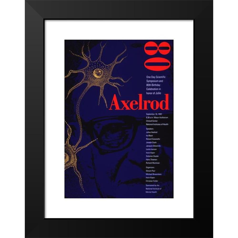 National Institutes of Health 11x14 Black Modern Framed Museum Art Print Titled - Axelrod 80; One Day Scientific Symposium and 80th Birthday Celebration in Honor of Julie Axelrod (1992)