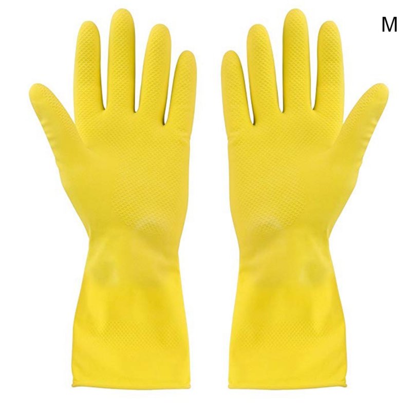 Rubber Cleaning Gloves Kitchen Dishwashing Glove Waterproof Reuseable