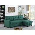 thumbnail image 4 of Pemberly Row Polyester Fabric Reversible Sleeper Sectional Sofa in Green, 4 of 15