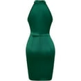 thumbnail image 4 of Vestidos genéricos Vestido de fiesta de cóctel con escote en V para mujer Vestido de noche elegante de terciopelo de manga larga Vestido de tubo plisado fruncido en la cadera Vestidos de, 4 of 6