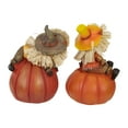 thumbnail image 5 of Northlight Set of 2 Scarecrow on a Pumpkin Thanksgiving Table Figures, 5 of 5