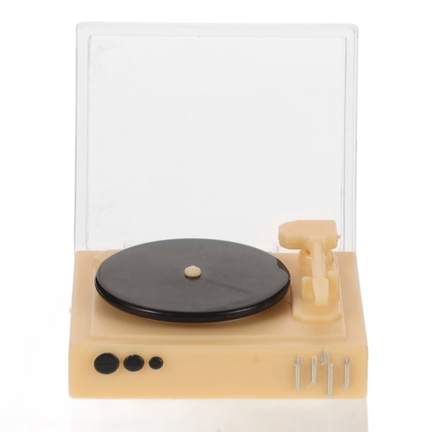 Mini tocadiscos retro de simulación, modelo de tocadiscos en miniatura, juguete para minicasa
