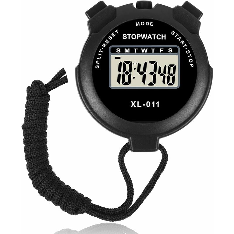 Cronometro electronico a prueba de agua Cronometro deportivo multifuncion Cronometro digital Intervalo Arbitro Reloj digital ABS al aire libre con correa para el cuello negro JAMW Sencillez Walmart en...