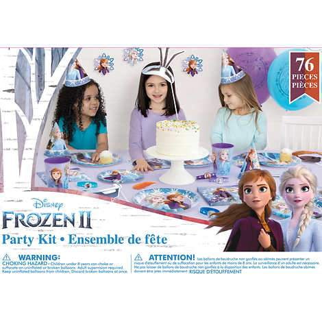 Kit de fête d'anniversaire La Reine des neiges de Disney pour 8 invités 