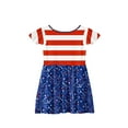thumbnail image 3 of Abcomgle Summer Dress for Girls 10-12 Stars Striped Printed 4th Of July Dresses Casual A-Line Fly Sleeve Midi Dress Cute Flare Independence Day Skirt 5-6 Years,Light Blue, 3 of 5