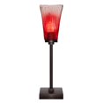 thumbnail image 1 of Luna Lampe de Table d'Appoint Finition Granit Foncé avec Verre Cristal Framboise Carré de 5 Pouces, 1 of 1