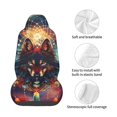 thumbnail image 4 of Wukai Mystic Wolf Dreamcatcher Full Set Car Seat Covers with Soft Padding Universal Auto Front Seats Protector and Cushion Mat, 4 of 5