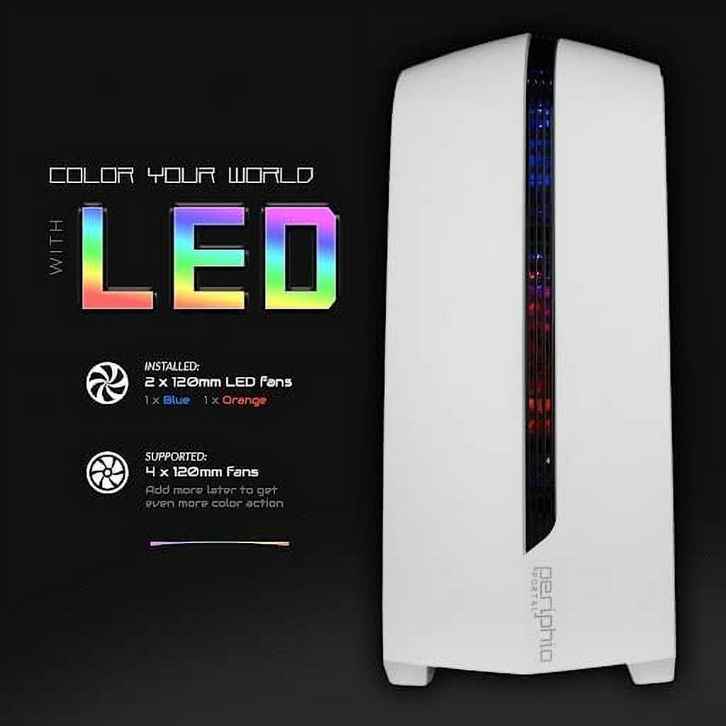 Periphio Warp Gaming PC Desktop Battlestation, AMD Ryzen 5 with Vega Graphics for 1080p PC Gaming, 16GB RAM, 1TB NVMe SSD, Windows 11 Computer Bundle